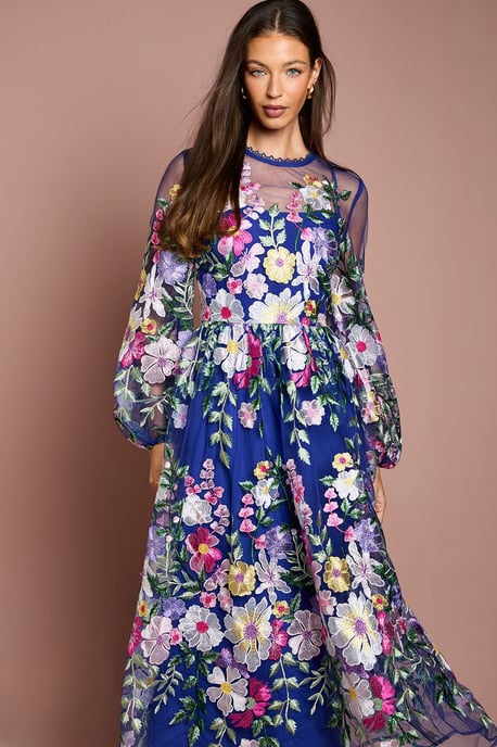 Coast Muse Long Sleeve Embroidered Maxi Dress - Image 2