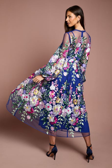 Coast Muse Long Sleeve Embroidered Maxi Dress - Image 3