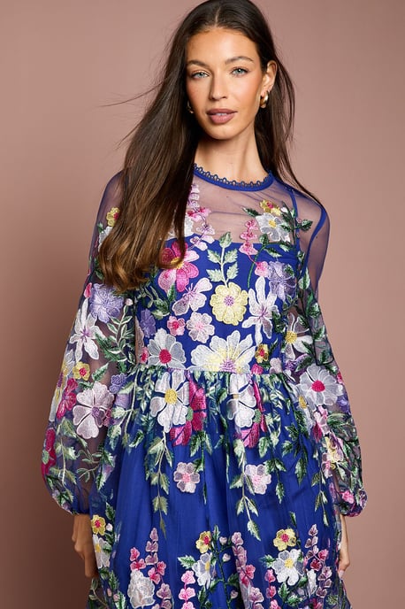 Coast Muse Long Sleeve Embroidered Maxi Dress - Image 4