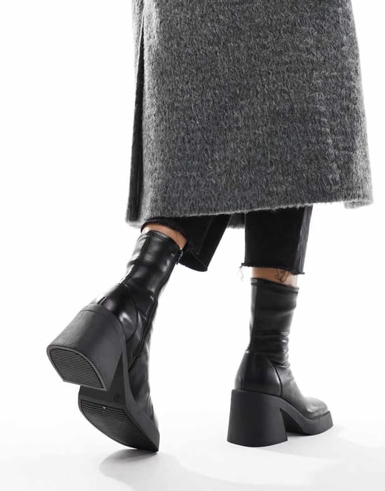 ASOS DESIGN – Radiate – Svarta stövlar med mellanhög klack - Image 2