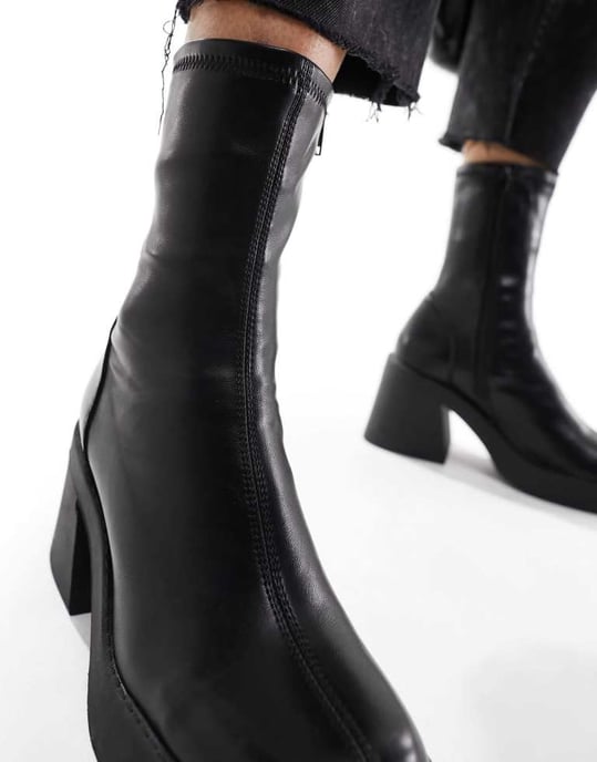 ASOS DESIGN – Radiate – Svarta stövlar med mellanhög klack - Image 3