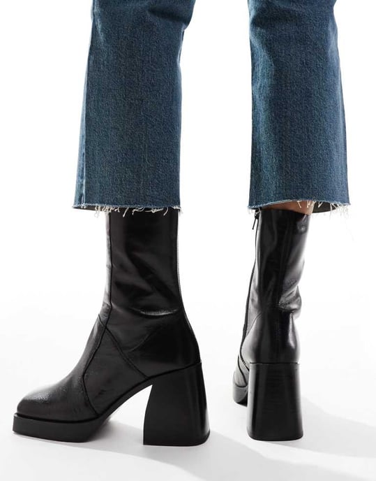 ASOS DESIGN – Rover – Svarta läderstövlar med klack - Image 3