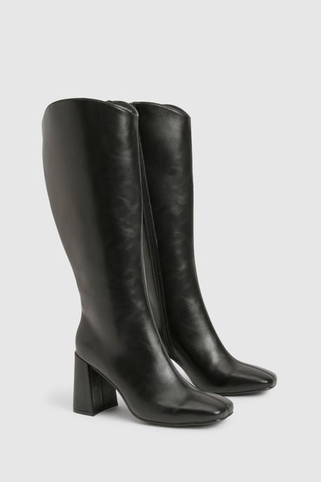 Flared Heel Knee High Boots - Image 2