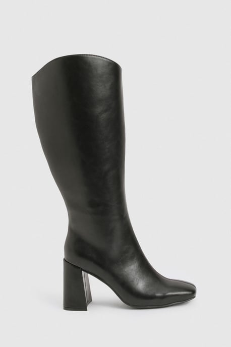 Flared Heel Knee High Boots - Image 3