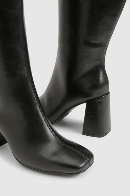 Flared Heel Knee High Boots - Image 6