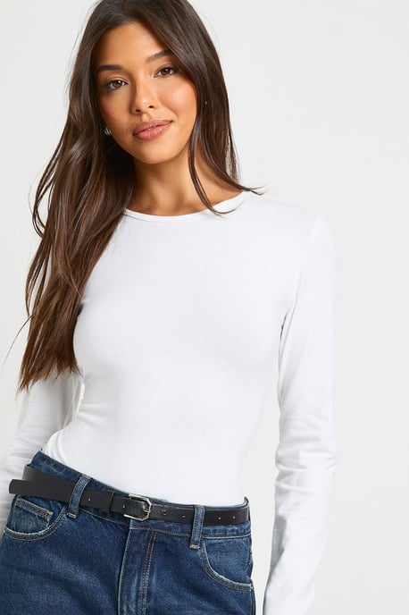 Basic Long Sleeve Crew Neck Bodysuit - Image 4