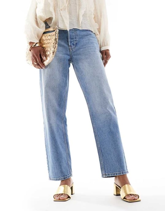 ASOS DESIGN – Hundred – Guldfärgade mules med blockklack - Image 3