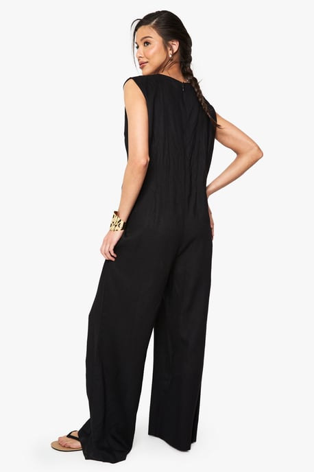 Linen Look Sleeveless Jumpsuit - Image 2