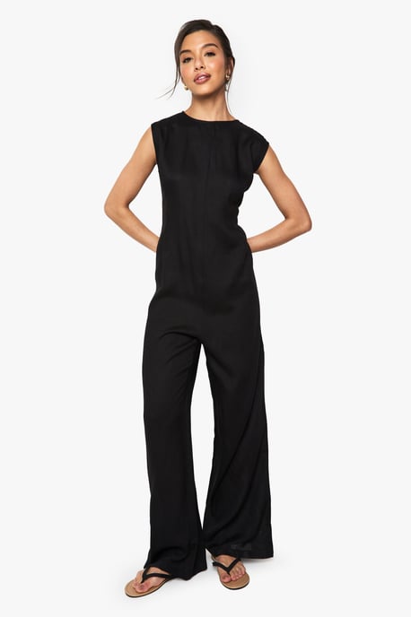 Linen Look Sleeveless Jumpsuit - Image 3
