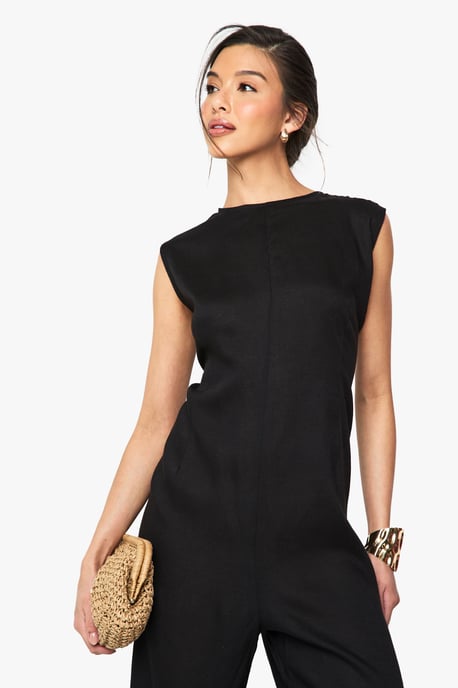 Linen Look Sleeveless Jumpsuit - Image 4
