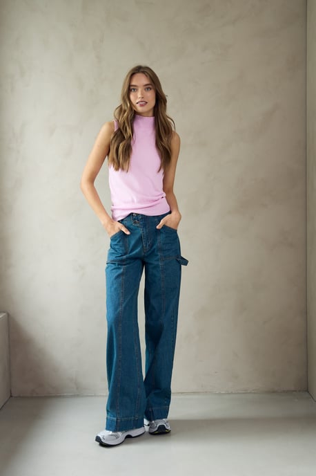 Keshia gebreide top in roos - Image 3