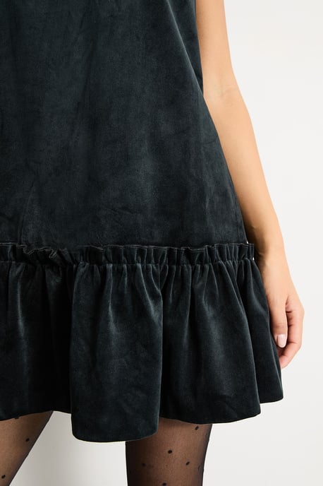 Petite Bonded Velvet High Neck Mini Dress - Image 5