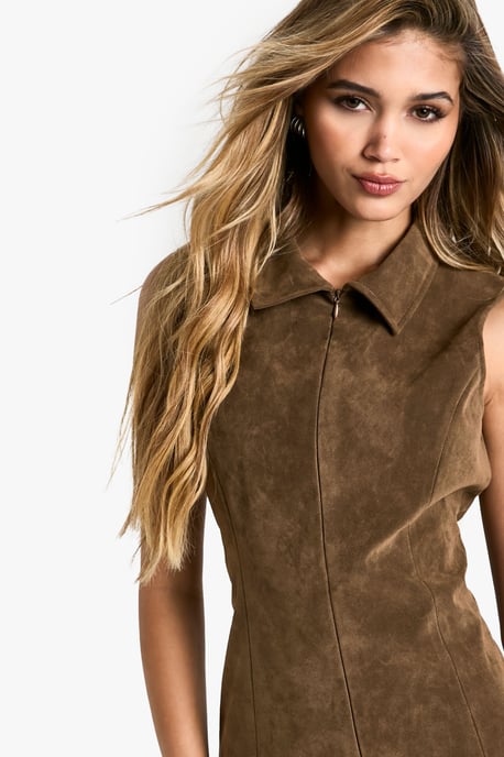 Suede Tennis Skirt Mini Dress - Image 4