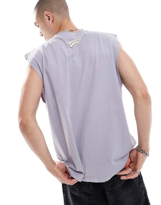 ASOS DESIGN Disney – Unisex – Stort linne med Musse Pigg-tryck i tvättat blått, del av set - Image 4