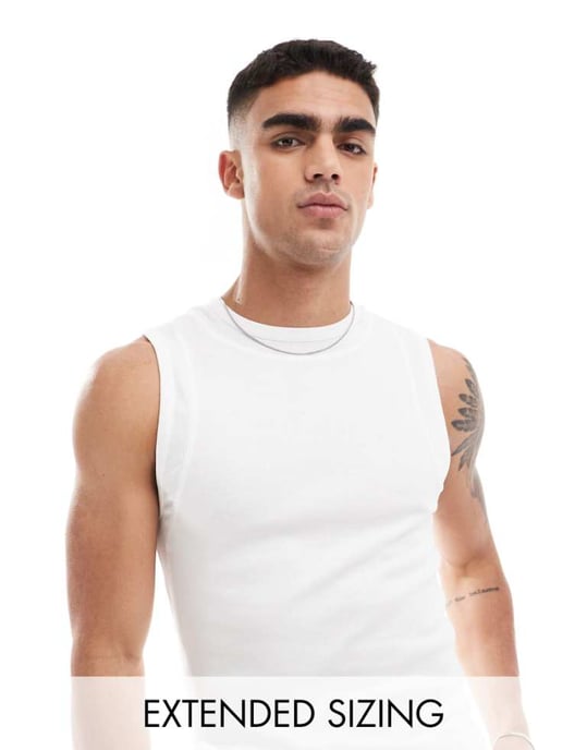 ASOS DESIGN – Vitt linne med smal passform och paneldetalj - Image 1