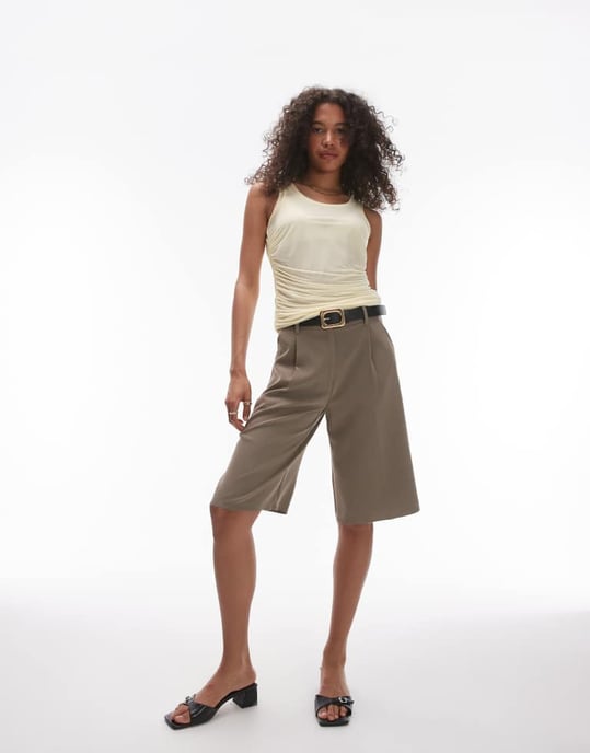 Topshop – Citronfärgad, transparent linne i dubbla lager - Image 3