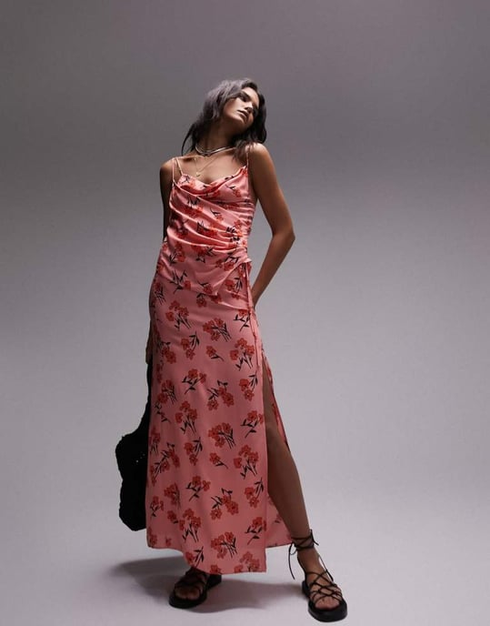 Topshop – Rosa linne med körsbärsblommor och axelband, del av set - Image 4