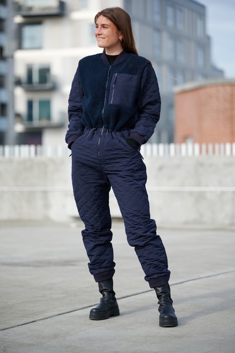 Ana Quilt Jumpsuit in Navy - Image 3