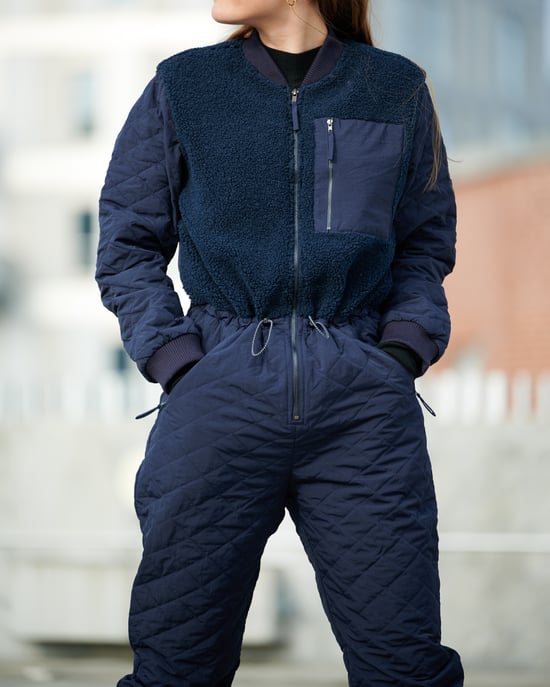 Ana Quilt Jumpsuit in Navy - Image 4