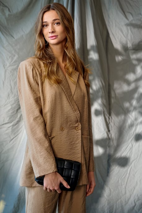 Paola Oversize Blazer in Camel - Image 3