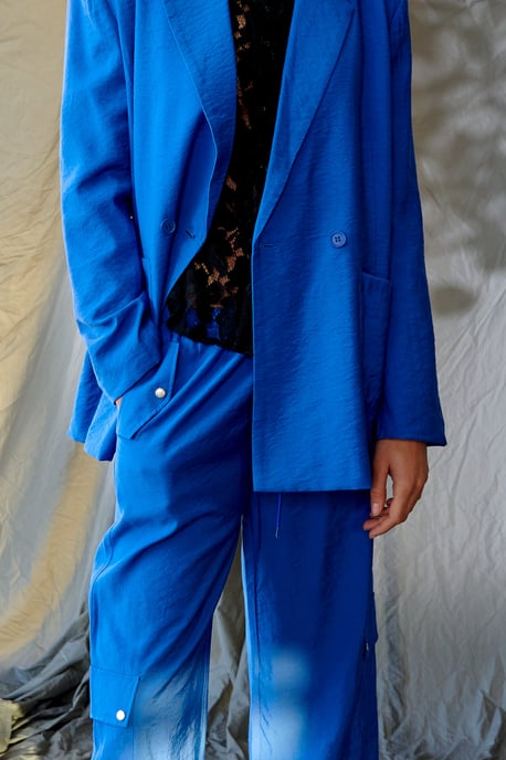 Paola Oversize Blazer in Marineblauw/Blauw - Image 5