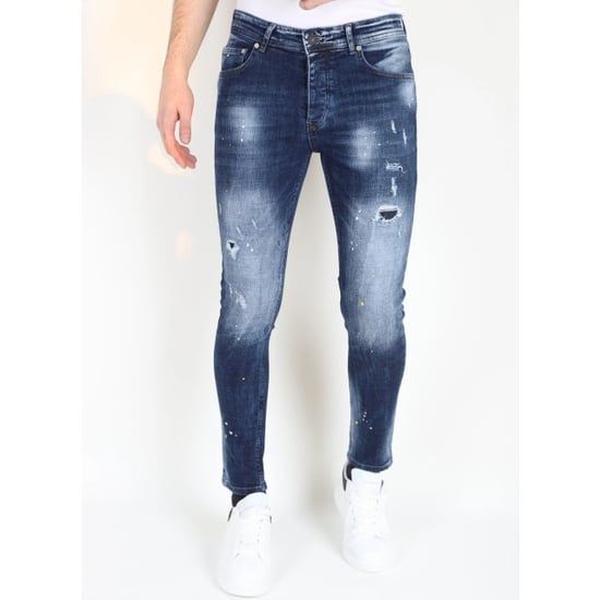 Mario Morato Paint splatter jeans slim fit met gaten mm116 - Image 1