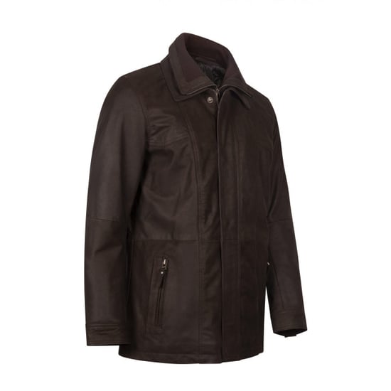 Cycas D'or Buff leren parka lange leren jas chocolade - Image 4
