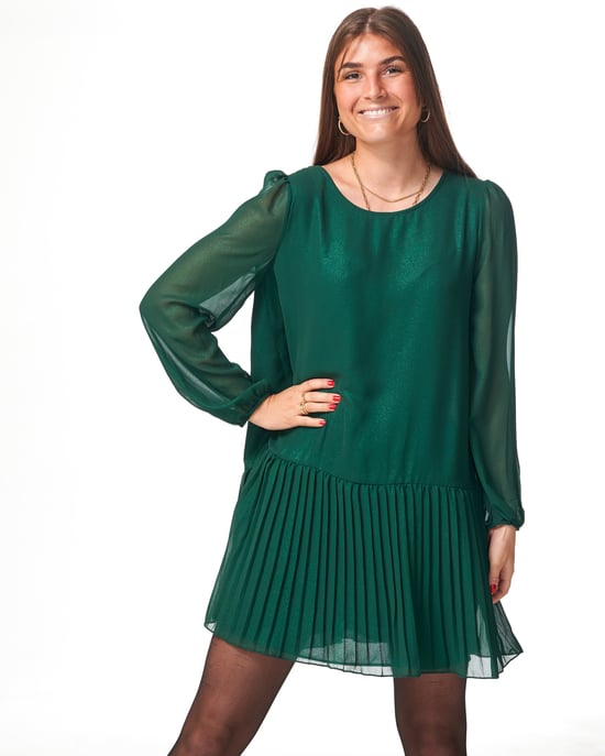 Dagmar Lurex-jurk in groen - Image 3