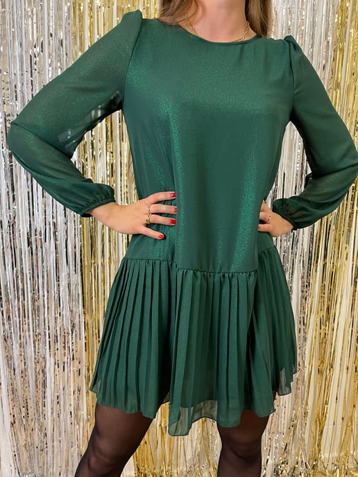 Dagmar Lurex-jurk in groen - Image 4