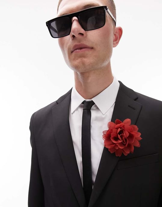 Topman – Svart, smal jacka i ullstretch av premiumkvalitet - Image 3