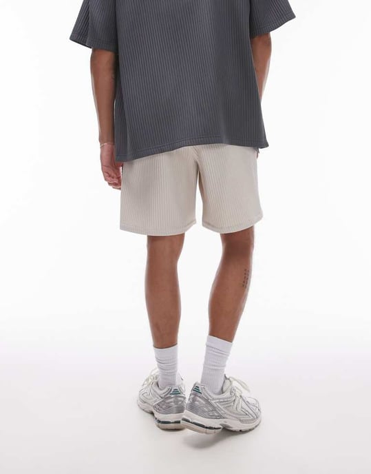 Topman – Grå plisserade shorts - Image 3