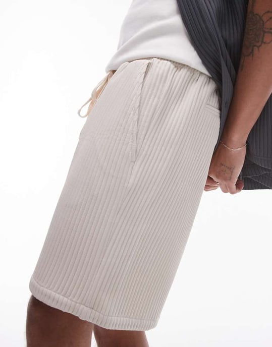 Topman – Grå plisserade shorts - Image 4