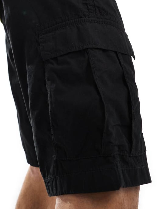 ONLY & SONS wide fit cargo short in black - Image 3
