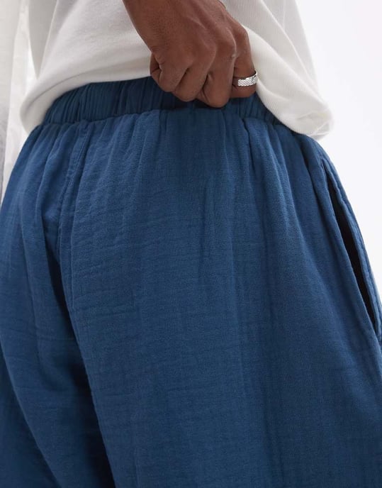 Topman – Blå tvättade shorts - Image 4