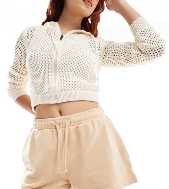 Weekday – Essence – Beige jerseyshorts, endast hos ASOS - Image 1