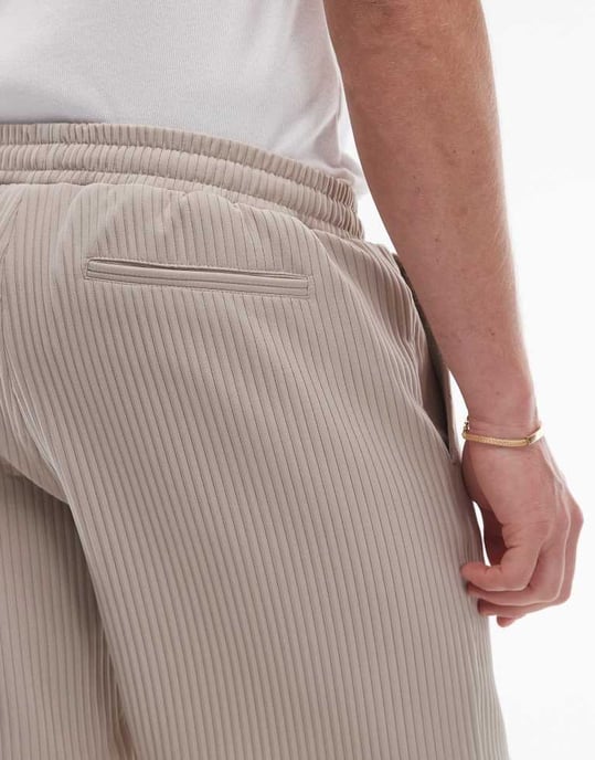 Topman – Stenfärgade plisserade shorts i del av set - Image 4