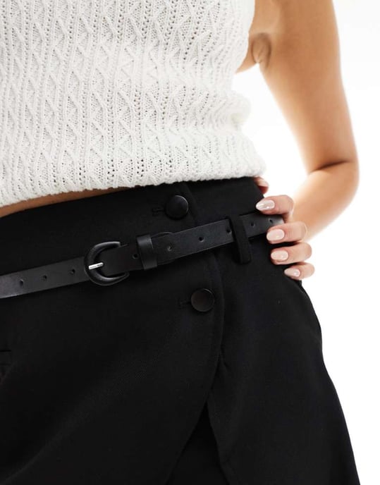 ASOS DESIGN tailored wrap belted skort in black - Image 4