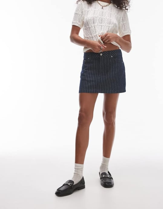 Topshop – Indigofärgad pelmetkjol - Image 2