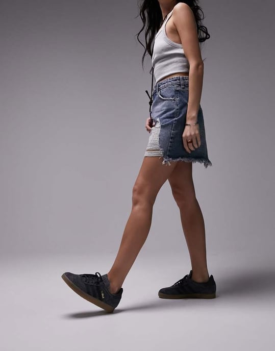 Topshop – Mellanblå denimkjol med extrema slitningar och hög midja - Image 3