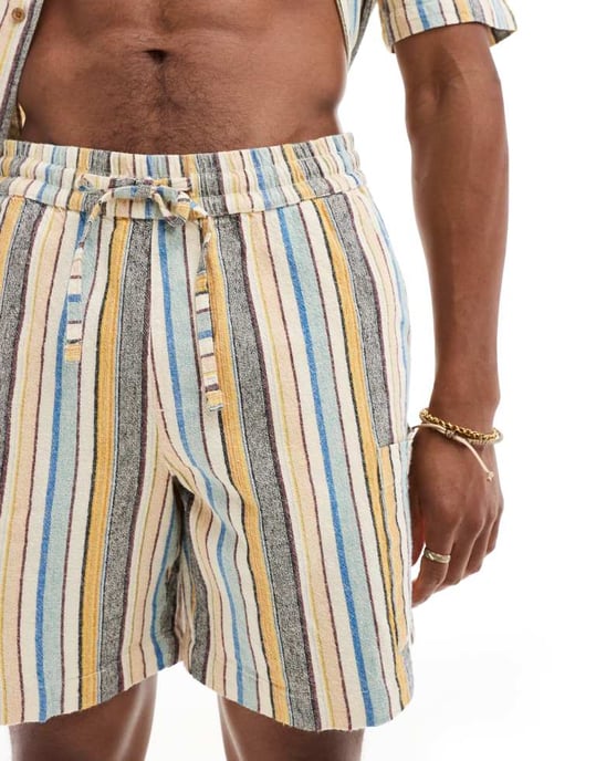 ASOS DESIGN Co-ord woven stripe cargo short - Image 2