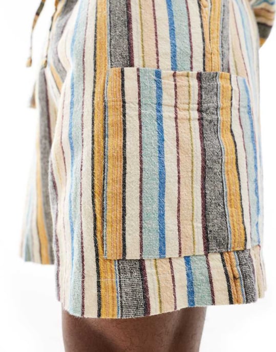 ASOS DESIGN Co-ord woven stripe cargo short - Image 3