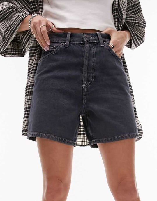 Topshop – Editor – Blå och svarta shorts - Image 3