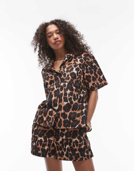Topshop – Leopardmönstrade shorts i flera färger, del av set - Image 2
