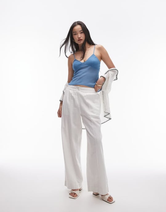 Topshop – Skir denimblå linne - Image 3