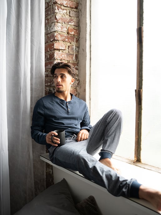 Phil & Co. Berlin Heren Pyjama Henley Pyjama, Pyjama Set, - Image 2