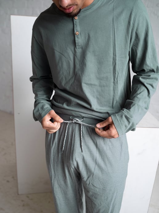 Phil & Co. Berlin Heren Pyjama Henley Pyjama, Pyjama Set, - Image 5