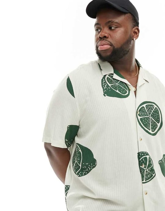 ASOS DESIGN relaxed revere shirt with fruit print - Image 2