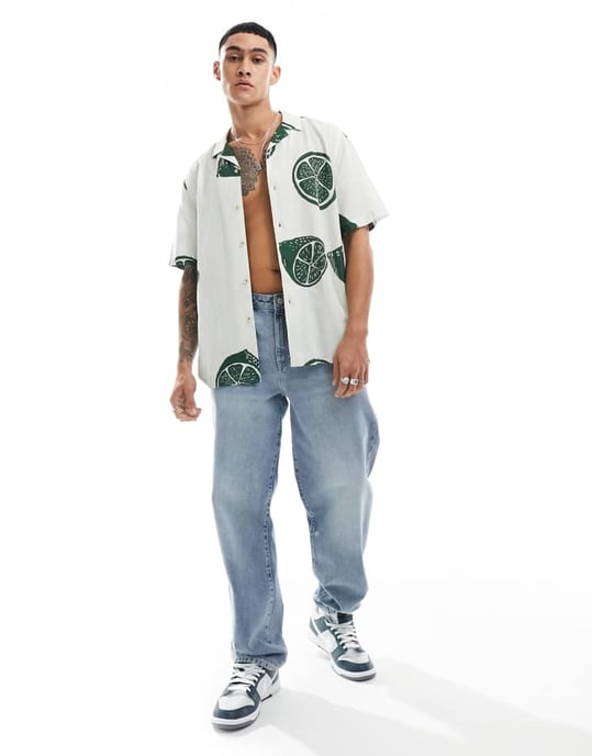 ASOS DESIGN relaxed revere shirt with fruit print - Image 4