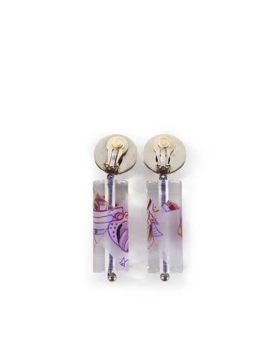 Hermès Multicolor Bijouterie Fantaisie Hars Dangle Oorbellen - Image 2
