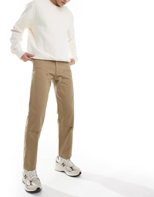 Jack & Jones loose fit painter trouser in beige - Image 1